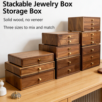Boîte à bijoux en noyer noir d'Amérique du Nord avec joint queue-de-pie pour ranger bagues, colliers et accessoires, coffret cadeau haut de gamme