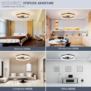 19.7 Inch Hiện Đại Led Trần Ăn Uống Ánh Sáng Và Fan Combo Với 6 Tốc độ Gió Thông Minh Điều Khiển Từ Xa Cho Cà Phê Cửa Hàng - Product Image 6