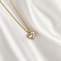 Nouvel Arrivage – Pendentif Cœur en Acier Inoxydable avec Incrustation de Zircon, Composants et Apprêts de Bijouterie pour la Fabrication de Colliers et de Bracelets de Cheville (Vente en Gros)