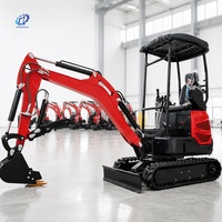 Mini-excavatrice 1,8 tonne 2 tonnes sur chenilles avec moteur Kubota, commande par commande manuelle, EPA EURO 5 CE, pour jardin et usage domestique, livraison gratuite