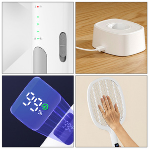 Raquette <span class=keywords><strong>anti</strong></span>-<span class=keywords><strong>moustiques</strong></span> électrique colorée 2026 avec base de suspension et support pour appareils électroménagers - Product Image 5