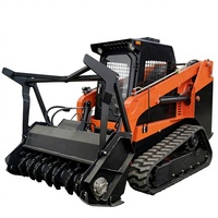 Skid Steer Loader 800kg Beban Operasional 0.4 Meter Kubik Kapasitas Bucket 37KW Mesin Cummins Bersertifikasi EPA Crawler Loader