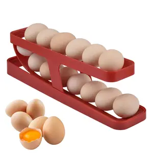 Perfect Kitchen Automatic Rolling Egg Holder Egg Container Organizer For Refrigerator