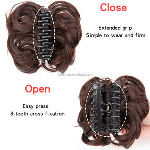 WE05 Meilleure Vente Populaire <span class=keywords><strong>Chignon</strong></span> Synthétique Grande Taille avec Pince, Court Frisé ou Lisse, <span class=keywords><strong>Chignon</strong></span> Coiffé-Décoiffé pour Femme - Product Image 5