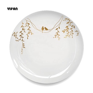 Bird Pattern Ceramic Plates Luxury Table Decor Dinner Plate <b>Set</b> Event Rental Wedding Plate <b>Set</b> - Product Image 2