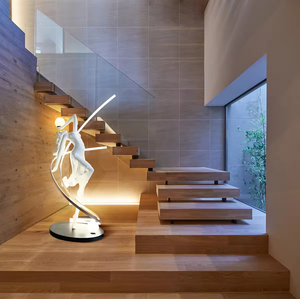 Lampe sur pied LED en forme de statue de déesse dansante, sculpture artistique, lumière décorative en résine pour salon, hall, villa, hôtel - Product Image 6