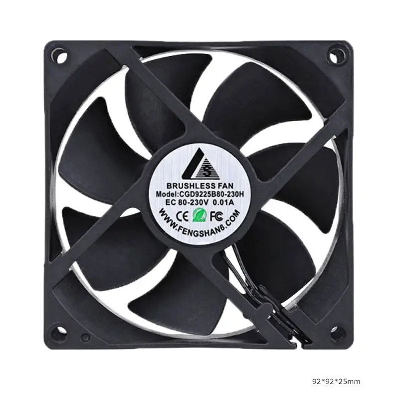 4 pouces haute vitesse 92*92*25mm 220v EC Instrument Cosmétique ventilateur de refroidissement