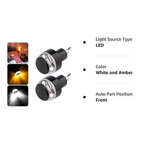 1 Paire de clignotants avant de moto à 12 LED ambre avec résistance pour guidon et systèmes de carrosserie - Product Image 2