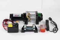 Treuil électrique sans fil portable 12V/24V, mini moteur haute vitesse, construction en aluminium, câble en acier, capacité de charge de 12000 lb