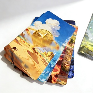 Jeu de cartes de tarot personnalisé <span class=keywords><strong>avec</strong></span> feuille holographique |   Cartes de tarot imprimées de qualité supérieure <span class=keywords><strong>avec</strong></span> un design arrière arc-en-ciel pour la divination et les cadeaux - Product Image 3