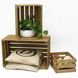Caisse en bois rustique faite à la main bon marché personnalisée caisses de fruits de stockage en bois décoratives en gros à vendre boîte de caisse en bois de légumes