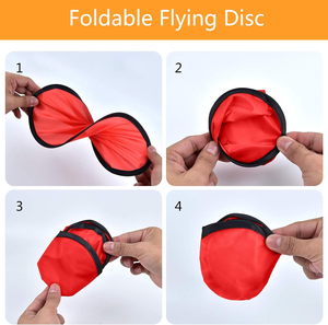 Disque volant souple personnalisé pour animaux de compagnie, éventail pliant rond en nylon, jouets multifonctionnels avec pochette, disque volant pliable - Product Image 3