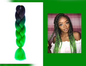 Trenzas de pelo sintético Jumbo para extensión de cabello africano, cabello trenzado con degradado, preestirado, de ganchillo, venta al por mayor - Product Image 2
