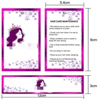 Kit d'emballage de perruque de haute qualité Sac à poussière en satin personnalisé + Étiquette adhésive pour le stockage des extensions de cheveux