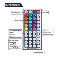 RF433M Contrôleur de bande de LED sans fil à 44 touches Télécommande de gradateur RVB à double zone 433MHz pour lumières LED intérieures