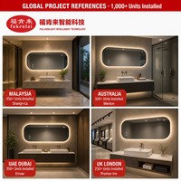 Miroir de salle de bain rectangulaire à LED sur mesure, à fixation murale, avec rétroéclairage, anti-buée, miroir intelligent à LED pour hôtel