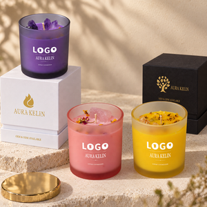 Bougie d'aromathérapie moderne en cire de soja 8OZ 10OZ 12OZ avec logo et options de couleur personnalisés, pot en verre fait main pour mariage, décoration intérieure, cadeau - Product Image 2
