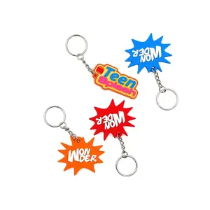 Wholesale Hot-Selling Free Samples Cheap 2D /3D Soft PVC Silicone Keyring Football Rubber Letter Logo Keychain