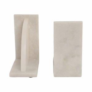 Porte-livres modernes en marbre demi-lune pour étagères, accessoires décoratifs pour bibliothèque et maison - Product Image 5