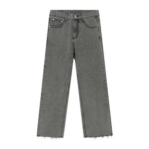 <span class=keywords><strong>Jeans</strong></span> da <span class=keywords><strong>uomo</strong></span> in Denim <span class=keywords><strong>grigio</strong></span> dritto allentato alla moda all'ingrosso all'ingrosso - Product Image 1