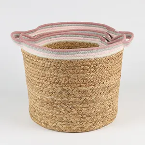 Royaumann Supplies Premium Water Hyacinth Straw Dirty Clothes Storage Organizer Basket Hamper for Household Laundry
