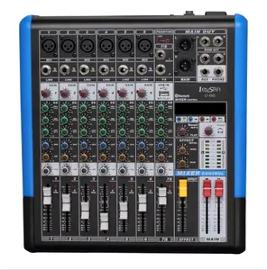 Mixer audio 12 Saluran 8 kanal, konsol digital profesional, mixer prosesor USB