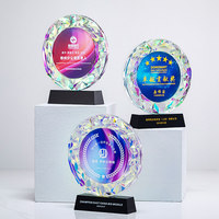 Trofeo de Cristal K9 en Blanco de Alta Gama, Creativo, con Impresión UV Personalizada, Premio al Campeón, Trofeo de Cristal