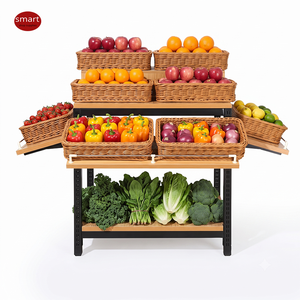 Exhibidor <span class=keywords><strong>de</strong></span> Productos <span class=keywords><strong>de</strong></span> Madera Comercial con Marco Metálico, Estante para <span class=keywords><strong>Frutas</strong></span> <span class=keywords><strong>y</strong></span> <span class=keywords><strong>Verduras</strong></span> para Supermercados <span class=keywords><strong>y</strong></span> <span class=keywords><strong>Tiendas</strong></span> <span class=keywords><strong>de</strong></span> Abarrotes - Product Image 3