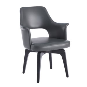 Set di Sedie da Pranzo Moderne di Lusso in Pelle con Braccioli, Stile Minimalista con Gambe in Metallo per Ristoranti o Appartamenti - Product Image 3