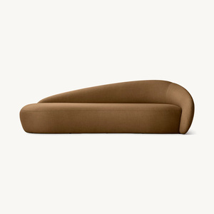 RH <span class=keywords><strong>REYNA</strong></span> Ensemble de canapé de luxe moderne incurvé à trois places en tissu beige pelucheux pour salon, appartement et centre commercial - Product Image 4
