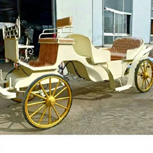 Carruaje de Caballos Vis-A-Vis de Alta Calidad, Color Personalizado, Convertible, Ligero, de Madera y Metal, Decoración de Boda de Lujo, Cuatro Plazas - Product Image 1