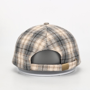 หมวกแก๊ปปักโลโก้คุณภาพสูงแบบขายส่ง 6 แผง หมวกทรงสปอร์ต หมวกแก๊ปขนสัตว์ลายตาราง หมวกเบสบอลแฟชั่นสำหรับผู้ชาย - Product Image 4