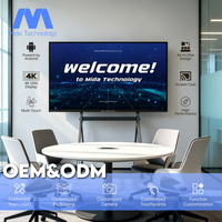 Tableau blanc interactif intelligent MIDA 4K, écran tactile 20 points, partage d'écran sans fil pour les salles de réunion d'affaires, bureaux, tableaux blancs intelligents