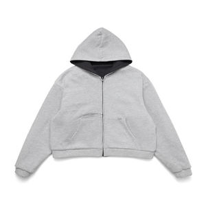 مخصص عادي Gsm غطاء رأس بسحاب للرجال فارغ قابل للعكس قطن بسحاب - Product Image 4