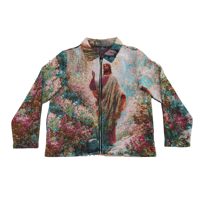 Veste en tapisserie vintage personnalisée OEM, veste zippée en jacquard tissé, veste décontractée streetwear pour hommes, veste de travail pour hommes
