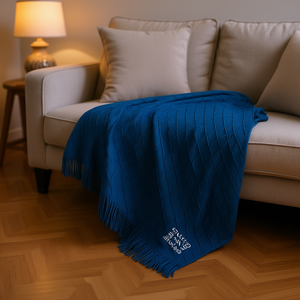 Manta de Punto con Diseño de Diamantes Azul Rey, Suave y Acogedora, para Cama o Sofá, Decorativa, para Todas las Temporadas, de Lana Acrílica, Rectangular - Product Image 2