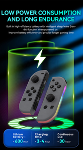 Controller di Gioco RGB per Switch1/2, Impugnatura Divisa per <span class=keywords><strong>Joy</strong></span>-<span class=keywords><strong>Con</strong></span> <span class=keywords><strong>con</strong></span> Joystick 3D, Turbo, Giroscopio a Sei Assi, Motore a Vibrazione - Product Image 3