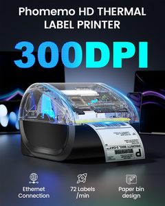 <span class=keywords><strong>Imprimante</strong></span> d'étiquettes thermiques Phomemo D530 PRO 4x6 avec Ethernet/USB, 300 DPI, vitesse d'impression de 72 ppm, pour les petites entreprises, le bureau à domicile, fabriqué en Chine - Product Image 2