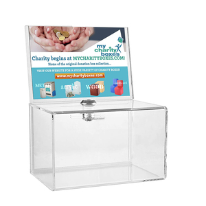 Clear Acrylic Donation Collection Box With Lock