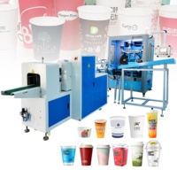 Machine d'impression sérigraphique haute vitesse à 8 stations pour bouteilles en plastique, gobelets en papier et en mousse PP, avec équipement d'emballage et traitement Corona