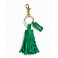 Porte-clés en cuir personnalisé vert et bleu, avec pompon en cuir PU, pour sac, avec votre propre logo