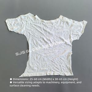 Trapos de tela 100% algodón, trapos blancos recuperados de camisetas, trapos blancos de camisetas para uso industrial, para limpiar agua y aceite - Product Image 3
