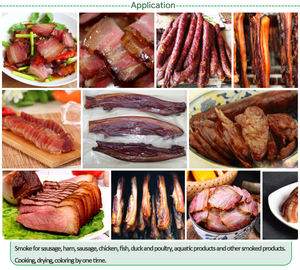 1000KG carne seca salchicha mortadela tocino carne humo horno Gas vapor horno Industrial 500 Kilos máquina <span class=keywords><strong>de</strong></span> horno <span class=keywords><strong>de</strong></span> humo - Product Image 2