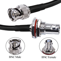 Assemblage de câble coaxial 50OHM RG58 personnalisé d'approvisionnement d'usine avec connecteurs BNC/SMA/TNC/N/UHF pour les télécommunications d'antennes radio