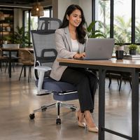 Chaise de bureau ergonomique à dossier haut inclinable, pivotante, pour la maison ou le bureau, avec appui-tête et repose-pieds réglables