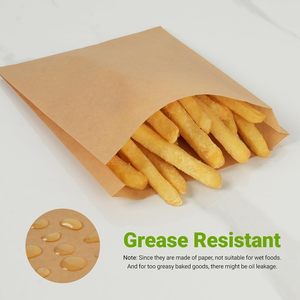 BOFA Kraftpapier-Sandwichbeutel mit Selbstklebeverschluss Gefrier- und Mikrowellengeeignet Fettresistent für Bäckerei Mittagessen Süßigkeiten - Product Image 2