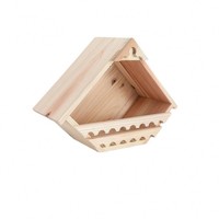 Mangeoire à oiseaux portable en bois massif Habitat suspendu pour colibris Pigeons poulets chiens chats dans le jardin ou la forêt extérieure