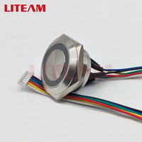 LTUS22F-10E/J/S 22mm momentané 1NO étanche RGB LED bouton-poussoir en métal illuminé corps court interrupteur à bouton-poussoir en acier inoxydable
