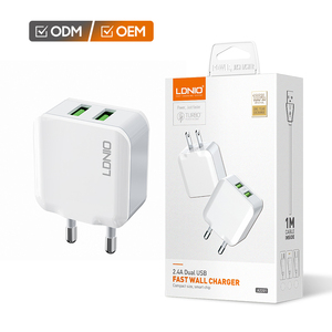 LDNIO A2201 muro casa da viaggio caricabatterie 5V 2.4A <span class=keywords><strong>presa</strong></span> di noi EU spina con cavo <span class=keywords><strong>per</strong></span> <span class=keywords><strong>Iphone</strong></span> Android doppia porta USB adattatore di alimentazione - Product Image 1