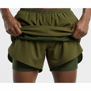Nouveau 2025 été tendance hommes Gym Shorts de sport en plein air course Fitness respirant Double couche pantalons de sport - Product Image 1